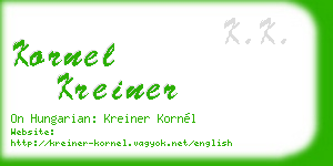 kornel kreiner business card