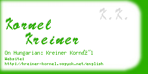 kornel kreiner business card